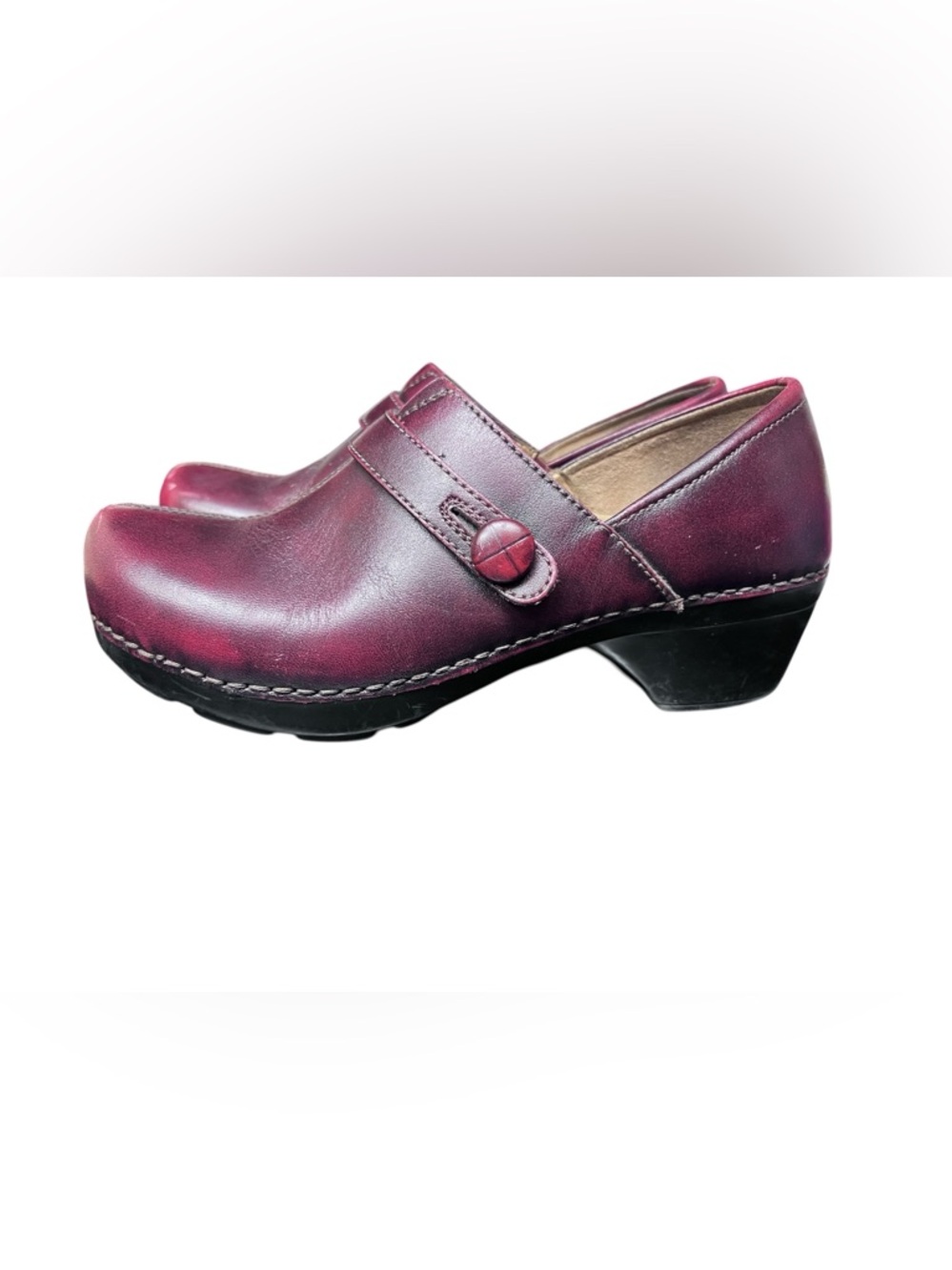 Dansko Solstice Monk Professional Brown Leather Slip On Shoe Clogs Mule Strap